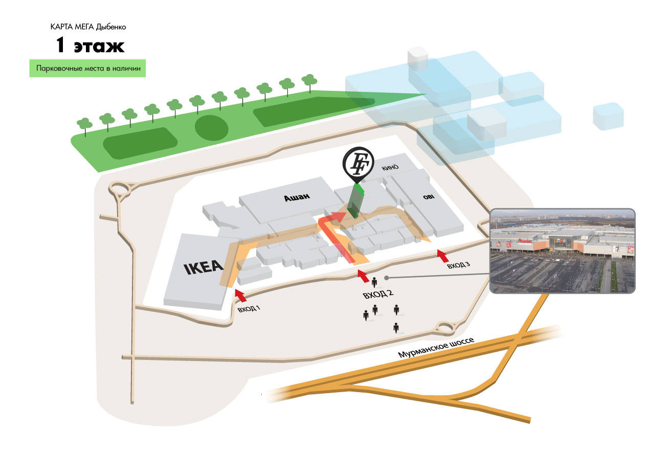 Мега парнас парковка схема